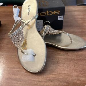 Bebe - gold & rhinestone sandal
